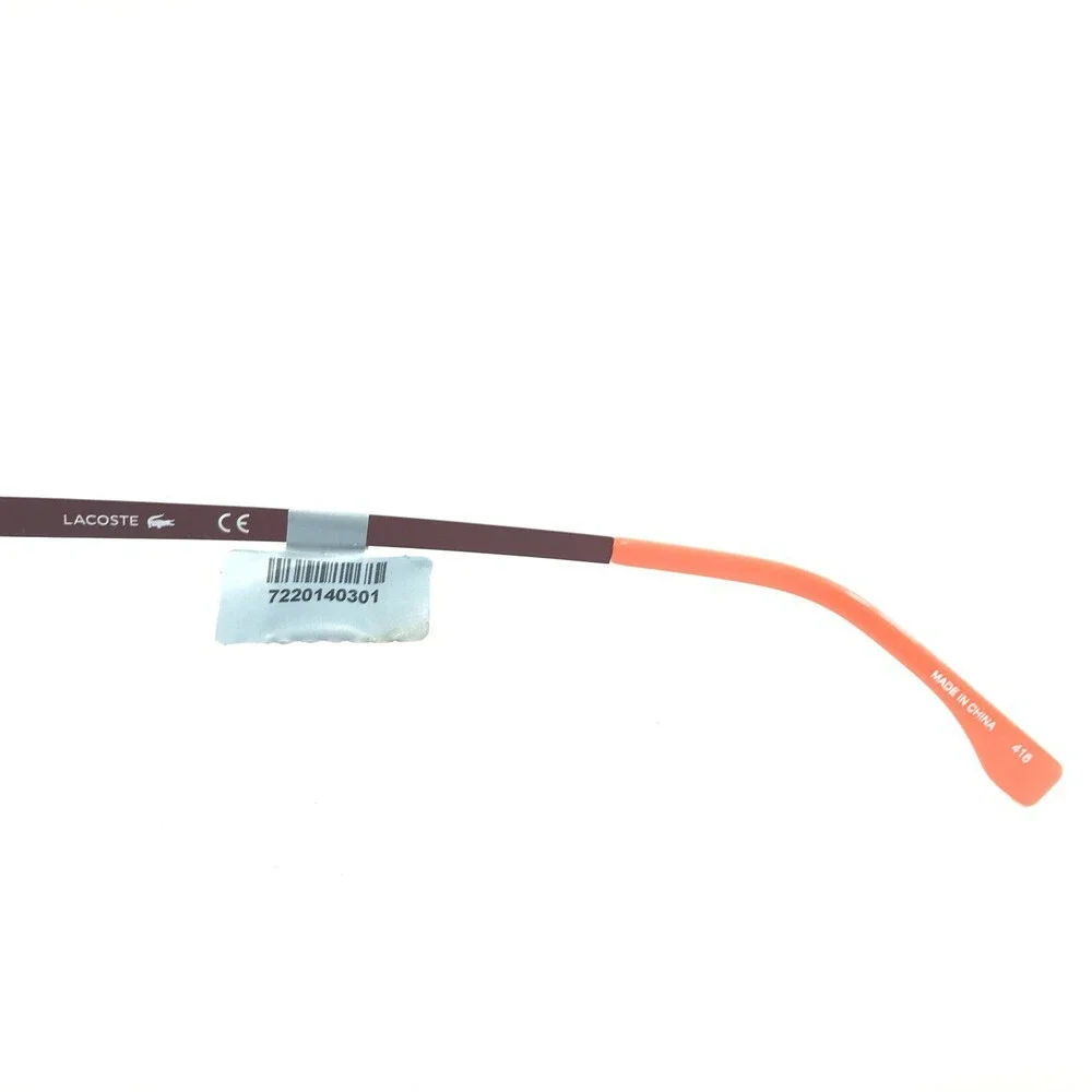 Lacoste Eyeglasses Frames L2231 615 Red Square Horn Thin Wire Rim 55-19-145